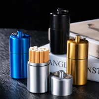 Waterproof Sealed Cigarette Portable Cigarette Box with Keychain Metal Zinc Alloy Cigarettes Holder for Outdoor Wholesale