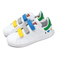 【adidas 愛迪達】x LEGO 休閒鞋 Stan Smith CF C 中童 白 藍 小朋友 聯名 史密斯 愛迪達(IF2917)