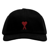 【AMI PARIS】春夏新款 品牌刺繡LOGO 棒球帽-黑色(ONE SIZE)