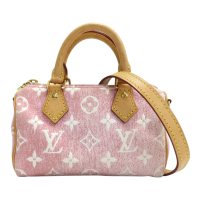LOUIS VUITTON LV 路易威登 粉色 原花 單寧 NANO SPEEDY 兩用包 M81213 【二手名牌BRAND OFF】