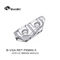 BYKSKI B-VGA-RET-FEMINI-X MINI GPU Water Block Bidge Module for Graphics Computer Cooling Transparent Adapter Acrylic