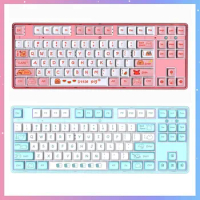 L600 Wired Mechanical Keyboard Type-c 87keys PBT Keycaps Hot-swap Blue/Red Switch White Light Esports Game Office Keyboard Gift
