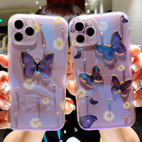 12蝴蝶iPhone11proMax手機殼xs少女xr適用78plus蘋果x水鑚女mini 99購物節