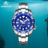 Addies Dive Men's Luminous Watch Black Ceramic Bezel 316L Stainless Steel Watch Sapphire Crystal NH35 Automatic Watch 200m Diver