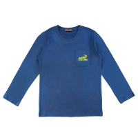 【Crocodile Junior 小鱷魚童裝】『小鱷魚童裝』純棉素色T恤-棕藍色(U62408-54-大碼款)