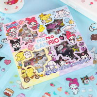 (1 Box 100 Pcs) Sticker Lucu Motif Sanrio Kuromi Cinnamoroll Momo Lotso / Sticker 3D Kartun Anak Wat