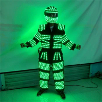 Magicool New Design Led Robot Costume Laser Clothes Bar Nightclub Disco Party Walker Stage Glowing Suit Pants Helmet Gloves