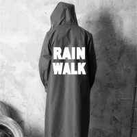 FX Hunting Jacket Men, EVA Black Raincoat, Long Style Poncho, Environmental Rain Coat, Alan Walker Pattern, Outdoor Hiking, Ride