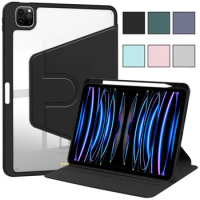 Case for iPad Pro 11 2022 2021 with Pencil Holder 360 Degree Rotation Smart Leather Cover For iPad Pro 11 inch 2020 2018
