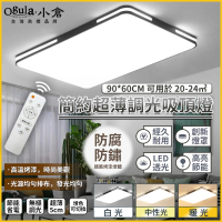 【Ogula 小倉】LED長方形吸頂燈（100W 90*60CM）BSMI：R3E558(三色變光/無線遙控/無極調光)