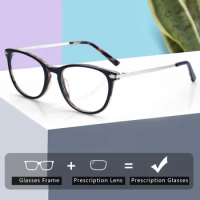ZENOTTIC Acetate Prescription Glasses Women Cat Eye Myopia Optical Eyewear Frame Photochromic Anti-Blue-Ray Custom Eyeglasses