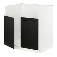 kabinet dasar u wastafel TALLSJÖN, putih/Lerhyttan diwarnai hitam, 80x60x80 cm