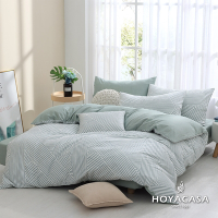 HOYACASA 100%精梳棉單人兩用被三件式床包組-陽光清晨(天絲入棉30%)