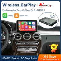 Road Top Wireless CarPlay Decoder for Mercedes Benz C-Class W205 GLC 2015-2018, Android Auto with Mirror Link AirPlay Car Play