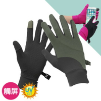 【台灣製 Tactel美國杜邦透氣彈性抗UV觸控多功能手套《黑/灰》】VS17003/觸控手套/防曬手套