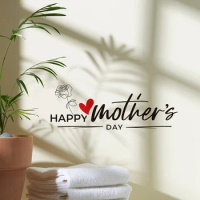 Creative Warm Red Heart Text Love Happy Mother's Day Wall Sticker Dressing Mirror Bedroom Foyer Decor Decal Poster Wallpaper