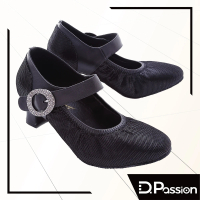 D.Passion x 美佳莉舞鞋 45005 黑羊皮 1.8吋(摩登鞋)