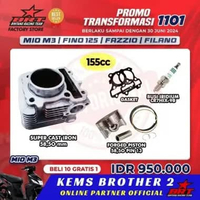 PAKET BORE UP BRT MIO M3 FAZZIO FILLANO BRT FINO 125 PISTON 58.5 PIN 13 GRATIS BUSI BRT (Blok piston