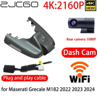 ZJCGO 4K DVR Dash Cam Wifi Front Rear Camera 24h Monitor for Maserati Grecale M182 2022 2023 2024