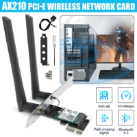 WiFi 6E Bluetooth 5.3 PCI-E Desktop Wireless Network Card 2.4G 5G 6G 5374Mbps WiFi Adapter PCI Express 802.11AX Intel AX210