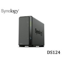 【新品上市】Synology 群暉 DS124  (1Bay/Realtek/1GB) NAS網路儲存伺服器 含稅公司貨