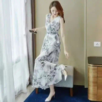 Váy đi biển phong cách Bohemian dài cho nữ, mẫu mới mùa hè,bi tiểu thư caro hồng xinh tie c silk tho