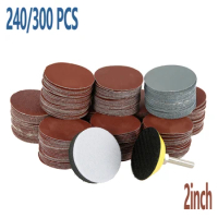 2Inch 50mm Sanding Discs Pads Set 60-3000 Grit Abrasive Polishing Pad Kit Dremel Rotary Tool Sandpapers Accessories for Metal