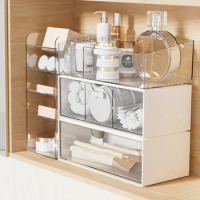 Mirror cabinet storage box, cosmetics lipstick storage rack, bathroom desktop organization, drawer type multi-layer storage box