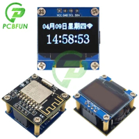 ESP8266 0.96 inch WiFi Clock Weather Module 0.96" OLED LCD Display Module ESP-12F IIC I2C Interface 5V Without CR1220 Battery