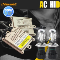 Buildreamen2 55W H4 Hi/Lo Auto HID Xenon Kit AC Ballast Bi Xenon Lamp Harness Wire 3000K-12000K Conversion Car Light Headlight