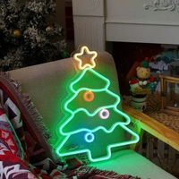 內地直送 - 新品耶誕節氛圍裝飾彩燈亞克力彩繪啜盤掛燈led燈聖誕夜燈