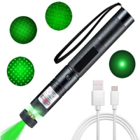 8000m Red Laser Pointer Burning Match Military Tactical Hunting Green High-power Laser Pointer USBRechargeable Built-in Battery