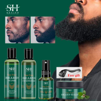 Sevich Beard Nourishing Moisturizing Growth Kit For Men Moustache Growth Enhancer Oil Tea Tree Anti Hair Loss Shampoo Beard Care