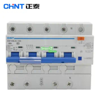 CHNT DZ158LE-100 4P 80A 100A Residual current Circuit breaker RCBO