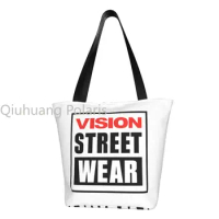 Funny Print Vision Street Wear Shopping Tote Bags Recycling Canvas Shoulder Shopper Handbag