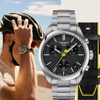 TISSOT 天梭 官方授權 PR100 特別版 環法自由車賽石英計時手錶 母親節送禮推薦-40mm 附贈黑色錶帶 T1504171105100