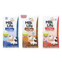 Milk Life Susu UHT Cokelat, Strawberry, Vanilla - Netto 115 ml