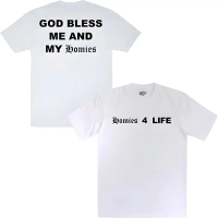 Tshirt HOMIES 4 LIFE - GODBLESS MY HOMIES Cotton combad 24s Tebal nyaman lembut pria wanita