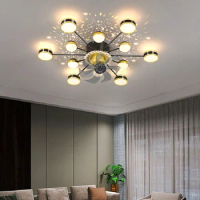 Nordic bedroom decor led lights for room Ceiling fan light lamp restaurant dining room Ceiling fans with lights remote control