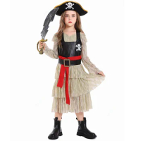 Halloween Girls Lace Pirate Skirt Girl Pirate Cos Party Costume Pirate Stage Performance Costume My 