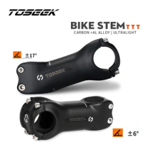 TOSEEK Ultralight Carbon Stem 6/17Degree Mountain Bike Stem 31.8mm Handlebar Stems 70/80/90/100/110/120/130mm Black Matt