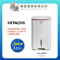 【折300】✨HITACHI日立✨ 12L 除濕機 RD-240HG(玫瑰金)