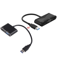 USB 3.0 to for Hdmi VGA Adapter USB Type C to Dual VGA for Hdmi Splitter Convert