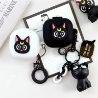 Cute Cat Cartoon Earphone Cover for Samsung Galaxy Buds Live Case Anti-shock Silicone Case for Galaxy Buds Live 2020 Headphone