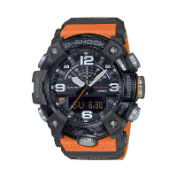 【CASIO 卡西歐】G-SHOCK 藍牙泥人雙顯錶 樹脂錶帶 亮橘 碳纖維 防水200米(GG-B100-1A9)