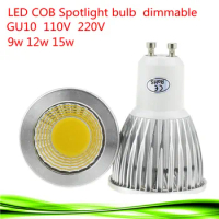 1X Super Bright 9W 12W 15W GU10 LED Bulb Lighting 110V 220V Dimmable CREE Led COB Spots Warm / Natural / Cool White GU10 LED Bul