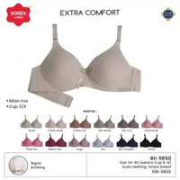 Sorex Bra Extra Comfort Cup A-B Busa Tanpa Kawat Kait 2 BH 9850 36 Hitam