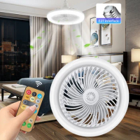 E27 Ceiling Fan Light With Remote Control 3 Colors AC 85-265V 30W Silent Fan Ceiling Lamp Timer Function For Bedroom Living Room