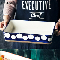 魚盤子家用新款蒸魚盤子創意網紅長方形菜盤雙耳烤盤陶瓷餐具