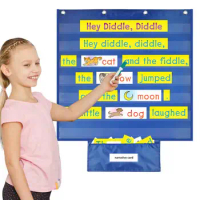 Classroom Calendar Pocket Chart 71 Pocket Visual Schedule Chart Blue Hanging Pocket Chart For Classroom Homeschool Teaching